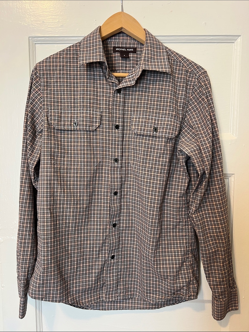 Michael Kors plaid button down shirt S